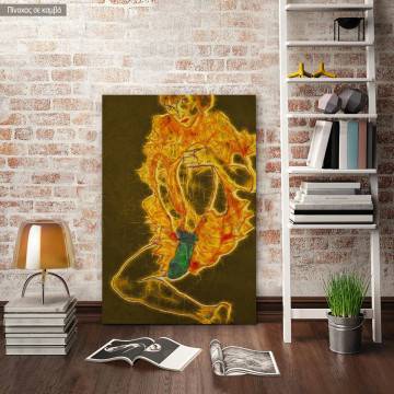 Canvas print The green stocking reart (original by E. Schiele), reproduction