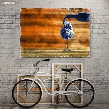 Canvas print Pouring the great wave, (based on The great wave of Kanagawa)