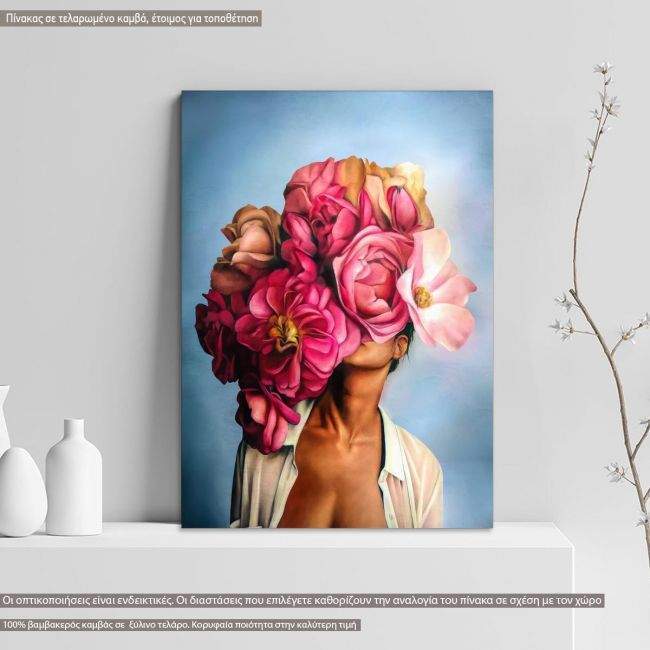 Canvas print Pink on blue