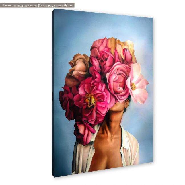 Canvas print Pink on blue