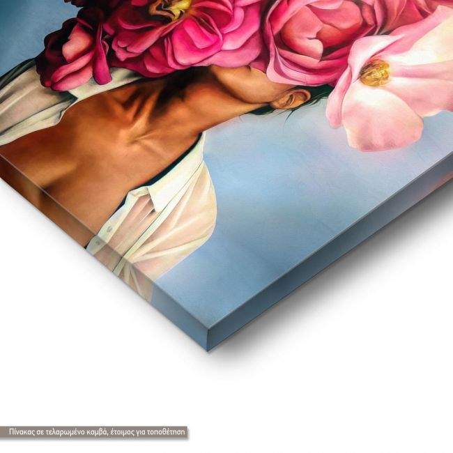 Canvas print Pink on blue