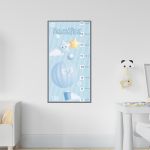 Wall stickers height measure balloons and clouds for boys watercolor