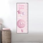 Wall stickers height measure balloons and clouds girl watercolor
