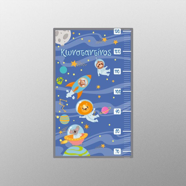 Wall stickers height measure animals astronauts