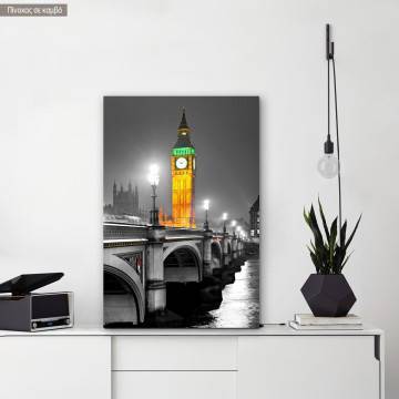 Canvas print London, Night Big Ben