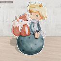 Wooden printed figures little prince watercolor