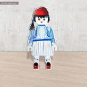 Traditional Greek costume,wooden figure printed