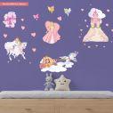 Αυτοκόλλητα τοίχου παιδικά πριγκίπισσα, νεράιδες, κάστρο, πρίγκιπας, Πριγκίπισσα και η μαγική περιπέτεια