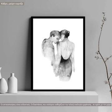 Kiss on shoulder, κάδρο, μαύρη κορνίζα