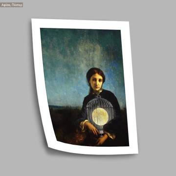 A moonfull cage, κάδρο, μαύρη κορνίζα 2