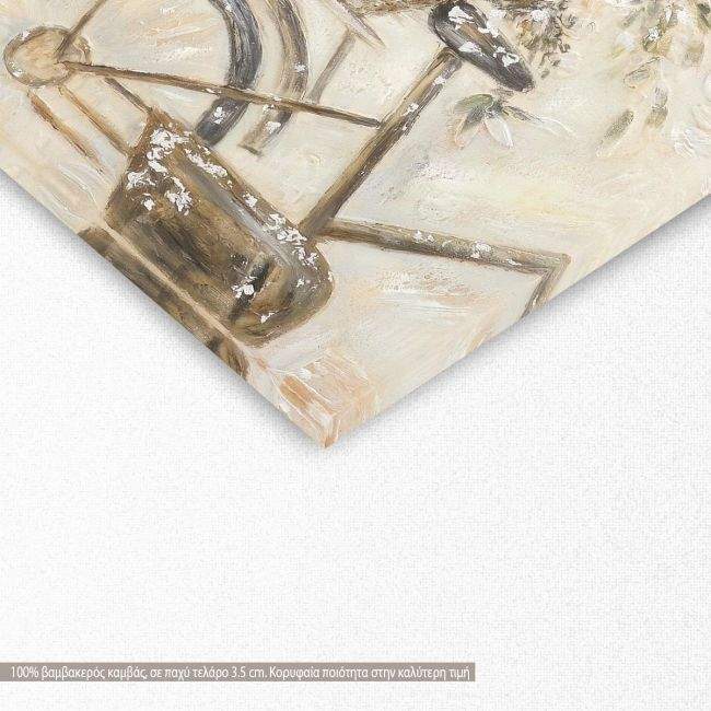 Πίνακας σε καμβά Bicycle and flowers, λεπτομέρεια