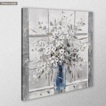 Πίνακας σε καμβά Blue vase, white flowers 2