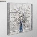 Canvas print Blue vase, white flowers