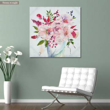 Canvas print Pink bouquet in a vase