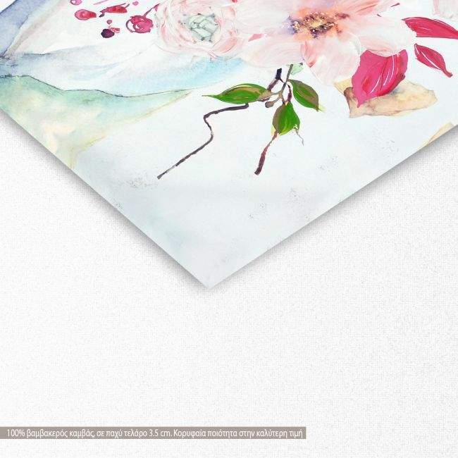 Πίνακας σε καμβά Pink bouquet in a vase, λεπτομέρεια