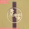 Wooden name for candle, circle stars
