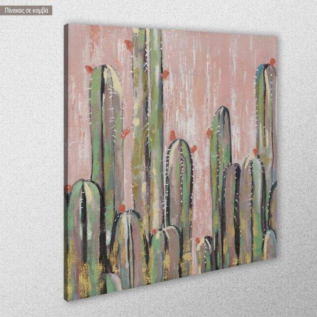 Πίνακας σε καμβά Cactus, τεράγωνο, κοντινό