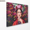 Πίνακας σε καμβά Flowered Frida, κοντινό. Διαθέσιμο και σε κάδρο μαύρη κορνίζα, λευκή κορνίζα, ξύλινη κορνίζα, αφίσα, πόστερ