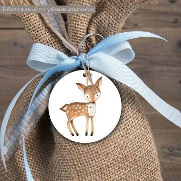 Wooden figure printed Watercolor forest animals