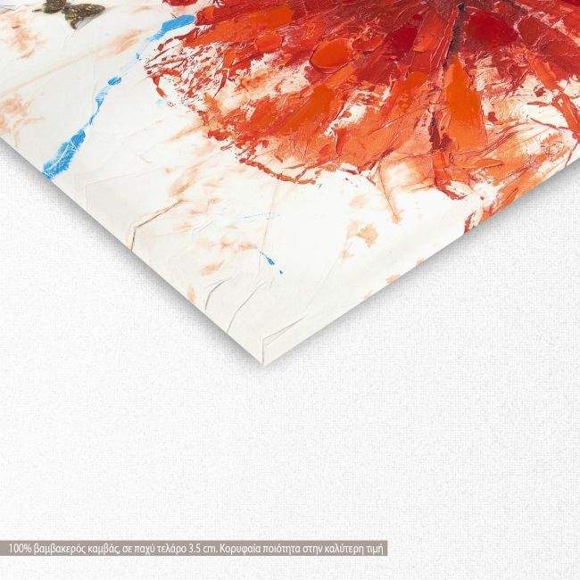 Canvas print Poppies and butterflies
