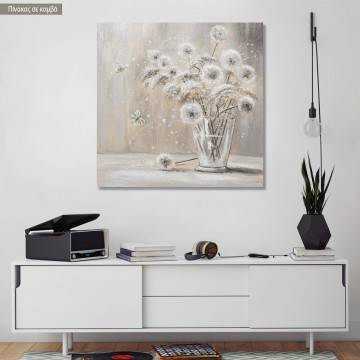 Canvas print Dandelions and butterflies