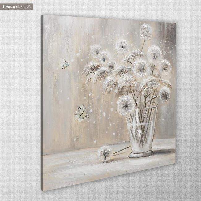Canvas print Dandelions and butterflies