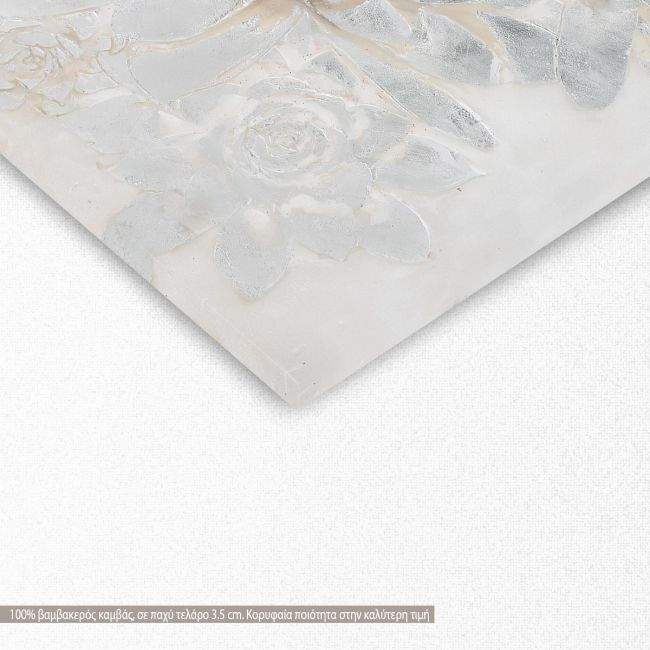 Πίνακας σε καμβά Silver roses, λεπτομέρεια
