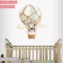 Kids wall stickers Watercolor zebra air balloon