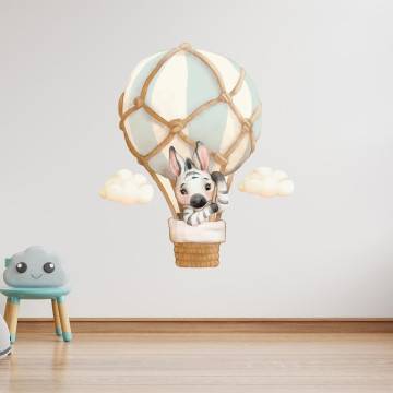 Kids wall stickers Watercolor zebra air balloon 2