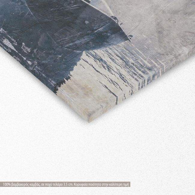 Πίνακας σε καμβά A boat, vintage picture, λεπτομέρεια