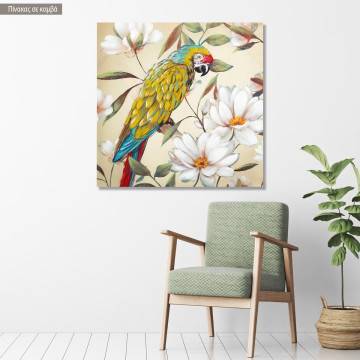 Πίνακας σε καμβά Colorful parrot I
