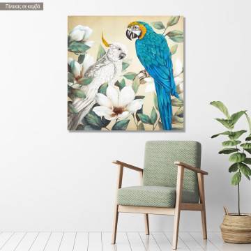 Πίνακας σε καμβά A pair of parrots