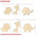 Wooden Lion giraffe, elephant set 3 pcs
