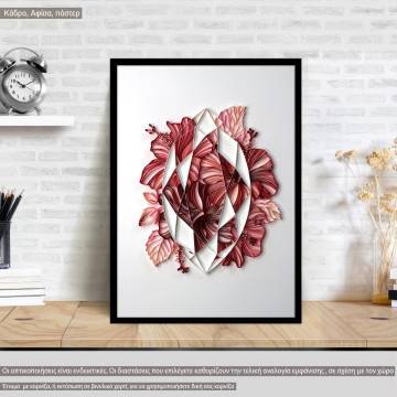 Floral synthesis, olive leaves, poster