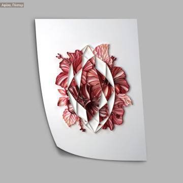 Floral synthesis, olive leaves, poster 2