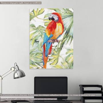 Πίνακας σε καμβά, Colorful parrot, κάθετο