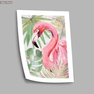 Pink flamingo, κάδρο, μαύρη κορνίζα 2