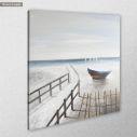 Canvas print Colorful boat, square