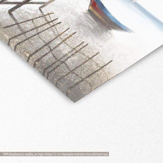 Canvas print Colorful boat, square