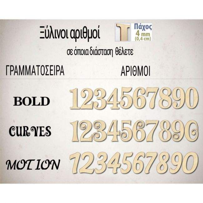 Wooden numbers set 1-10