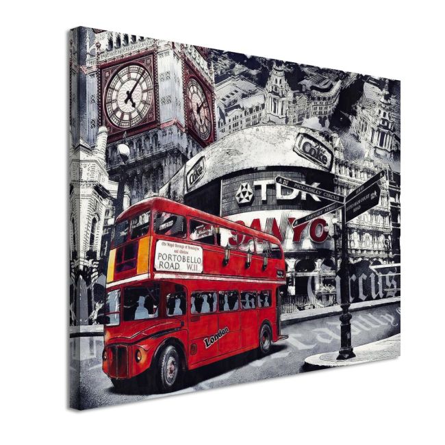 Πίνακας σε καμβά A London tour, κάδρο, μαύρη κορνίζα