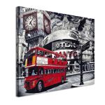 Πίνακας σε καμβά A London tour, κάδρο, μαύρη κορνίζα