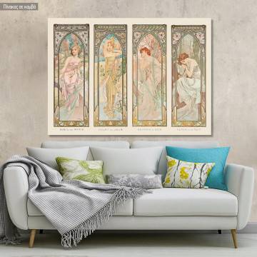 Canvas print Times of day (green), Mucha A.