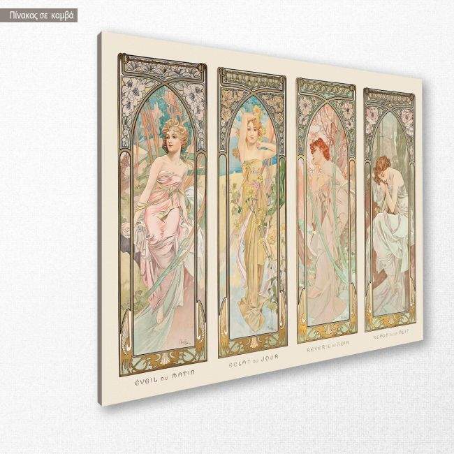 Canvas print Times of day (green), Mucha A.