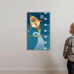 Wall stickers height measureanimals space kitty