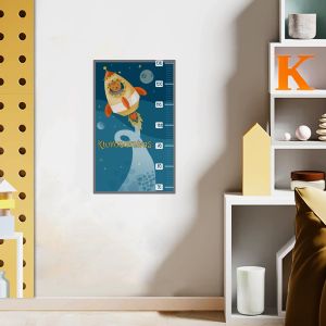 Wall stickers height measureanimals space kitty