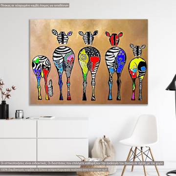 Πίνακας σε καμβά Pop art zebras