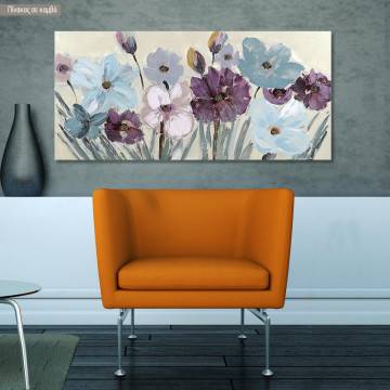 Canvas print Actylic flowers, panoramic