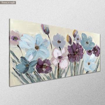 Πίνακας σε καμβά Actylic flowers πανοραμικός Καμβάς τελαρωμένος Όψη 1 2