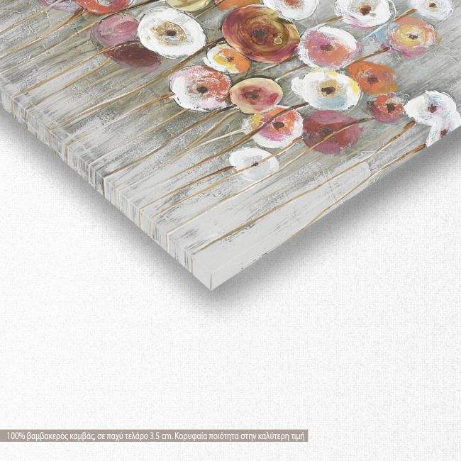 Canvas print Flowers in many colours, panoramic